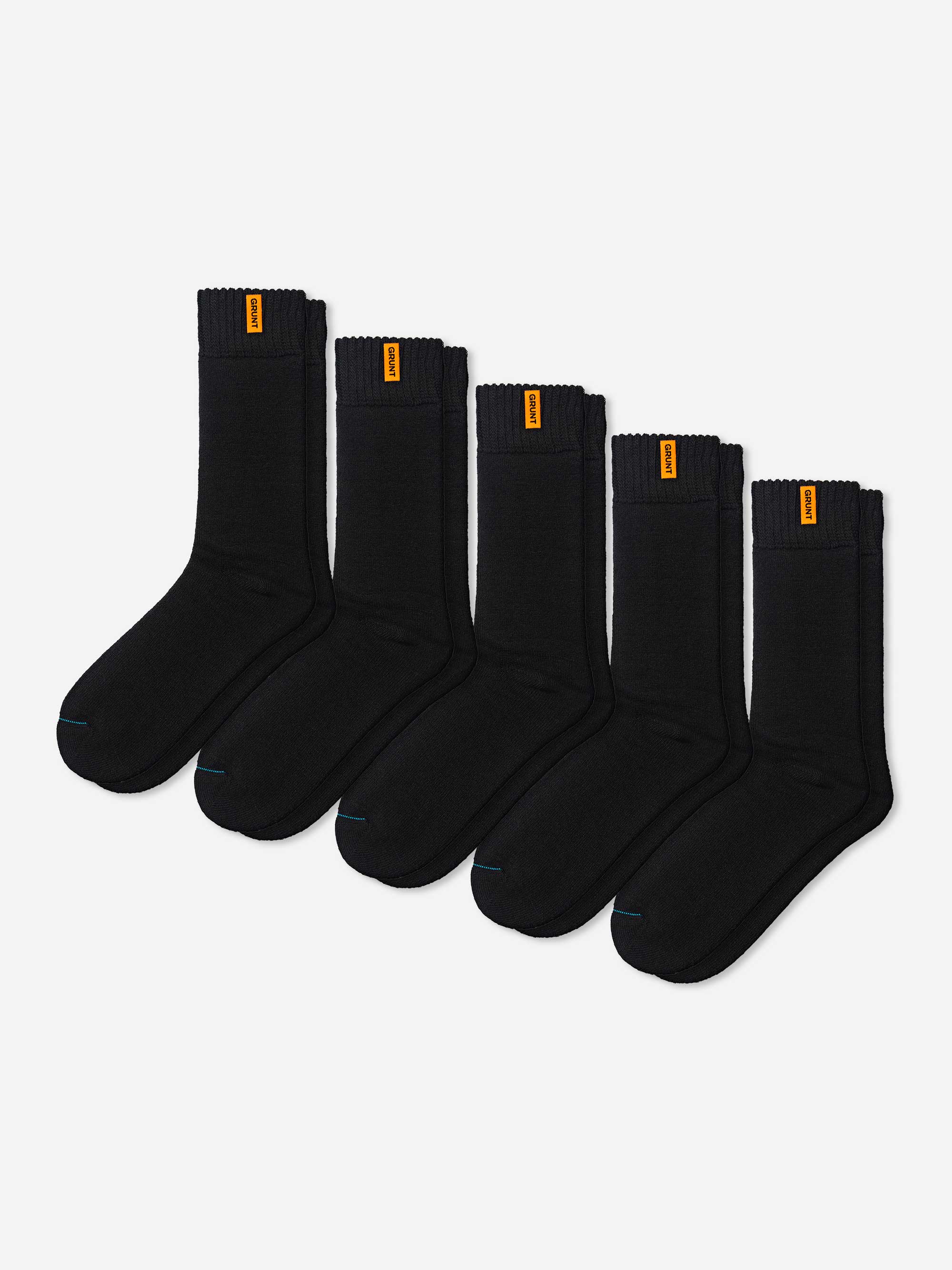 HD-1 // Bamboo Work Socks - Black 5 Pack