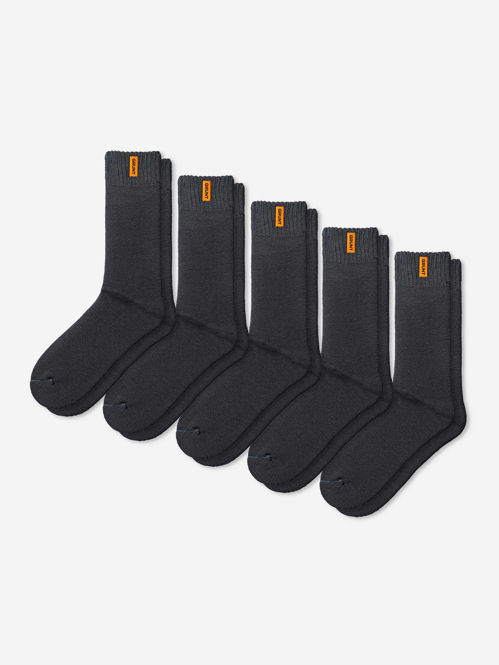 HD-1 // Bamboo Work Socks - Dark Grey 5 Pack