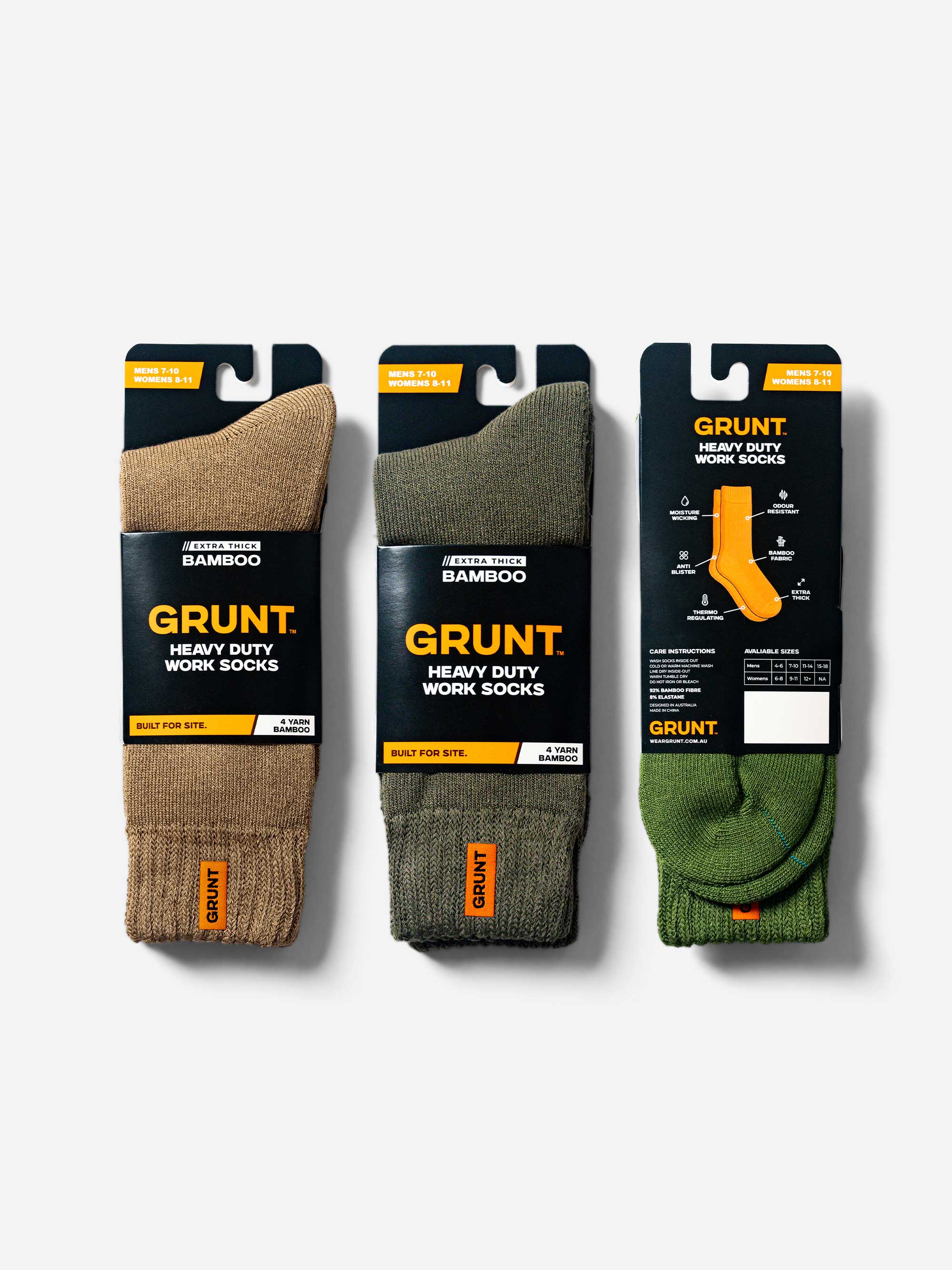HD-1 // Bamboo Work Socks - Earth 3 Pack