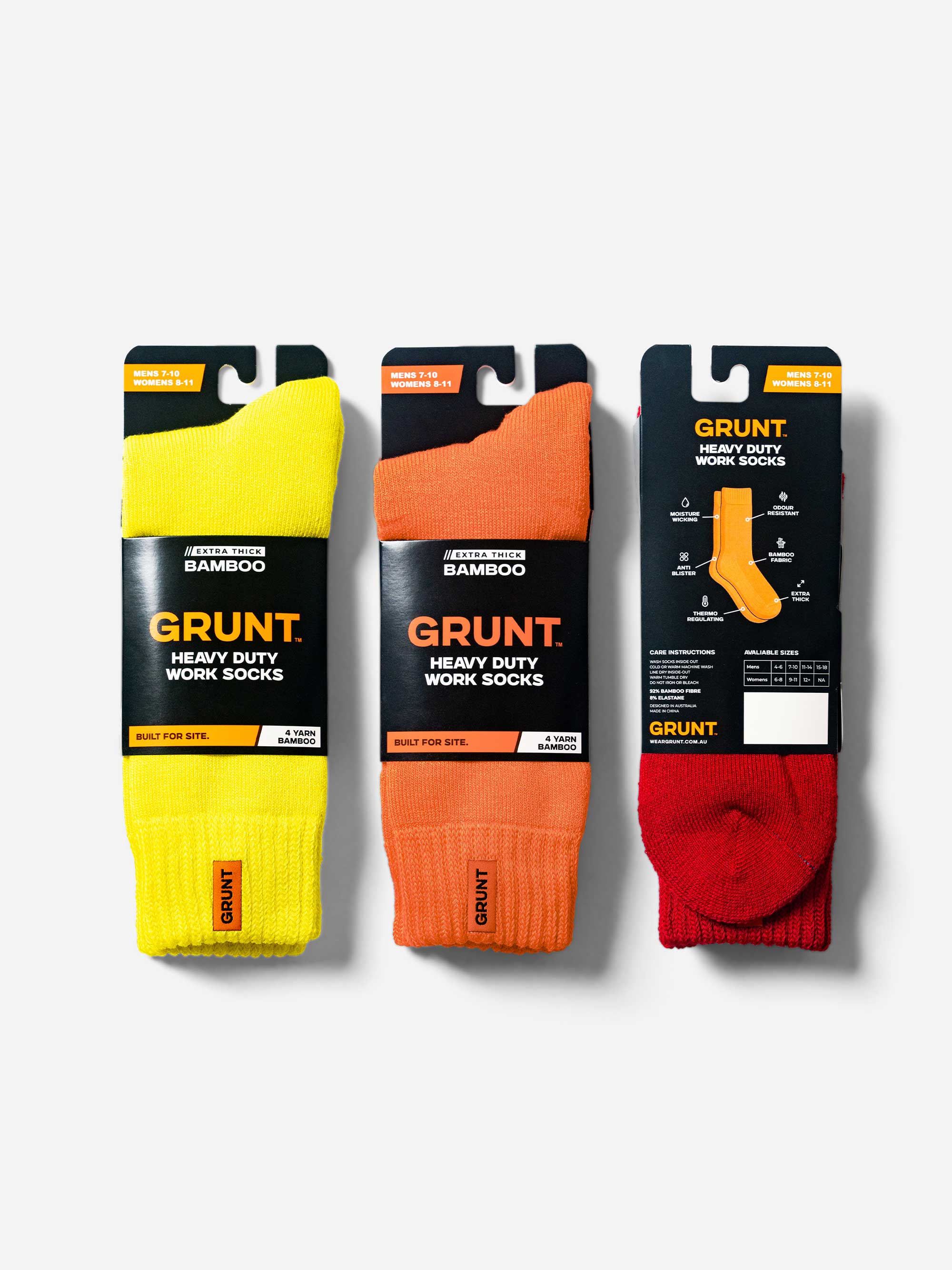 HD-1 // Bamboo Work Socks - Fire 3 Pack