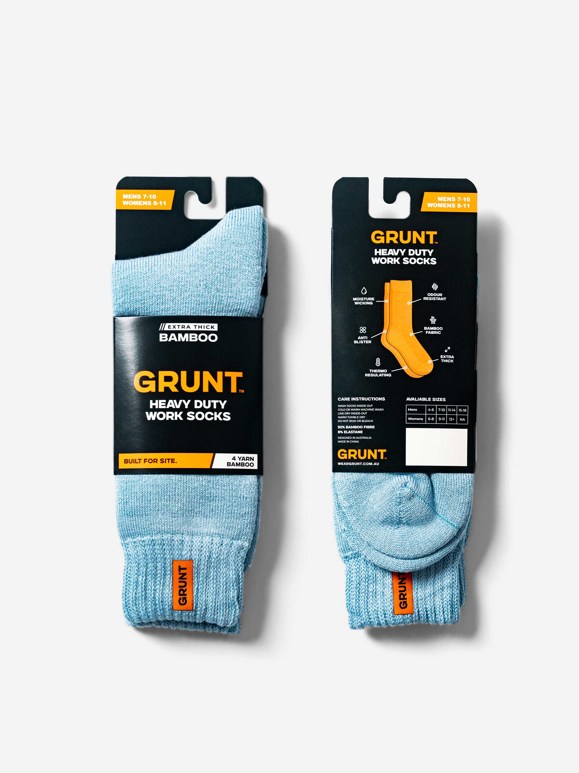 HD-1 // Bamboo Work Socks - Light Blue