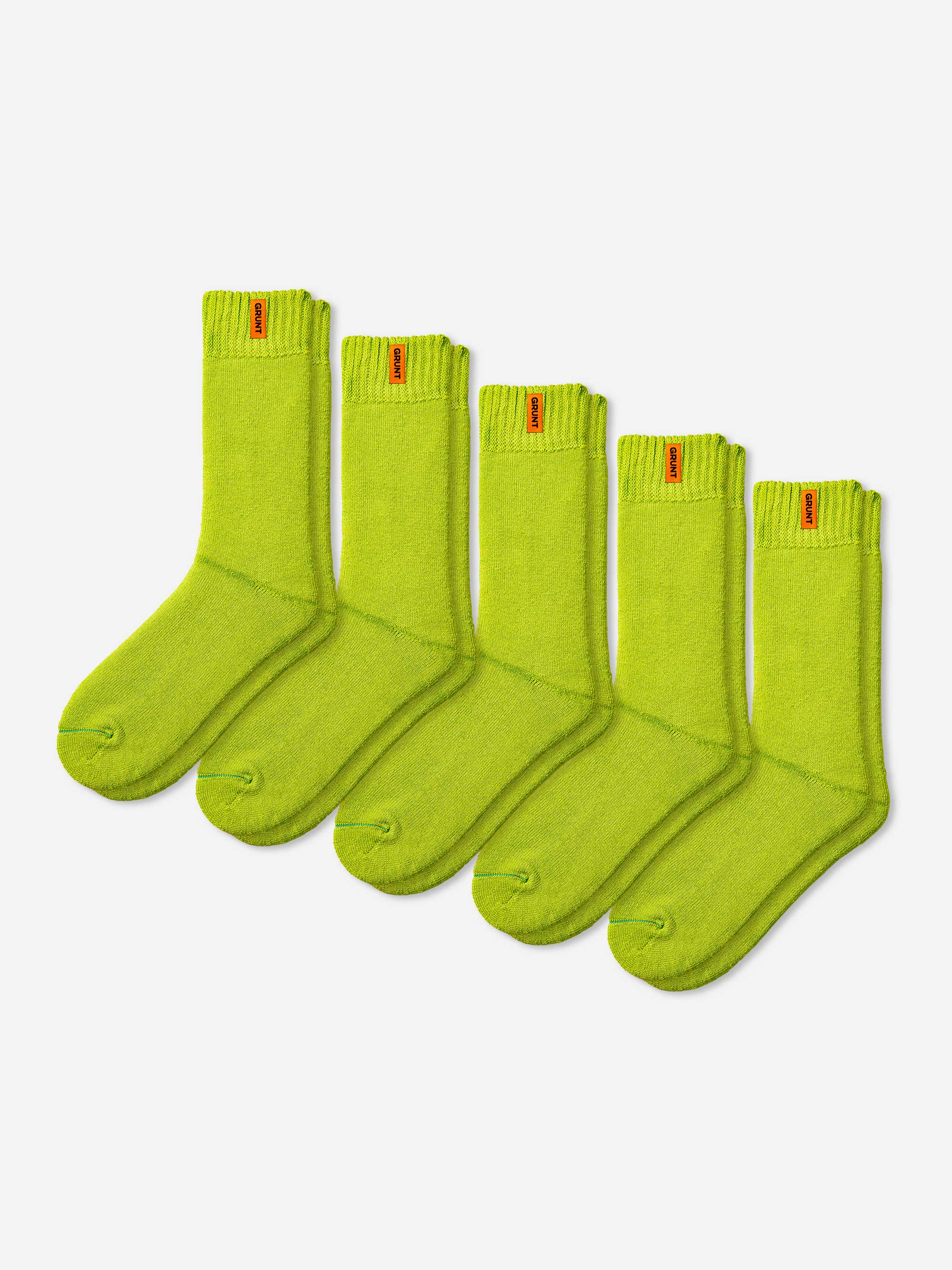 HD-1 // Bamboo Work Socks - Lime 5 Pack