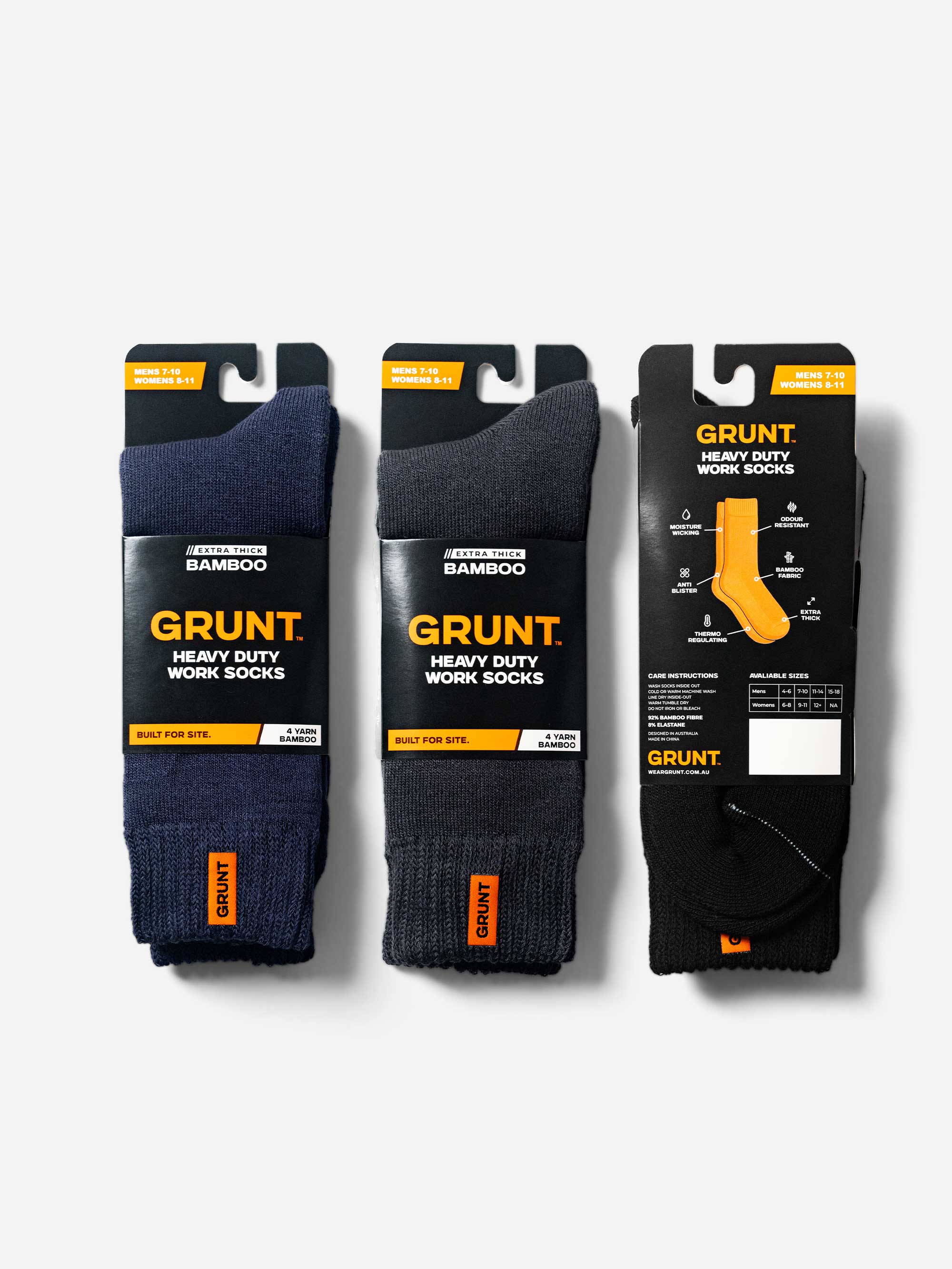 HD-1 // Bamboo Work Socks - Neutral 3 Pack