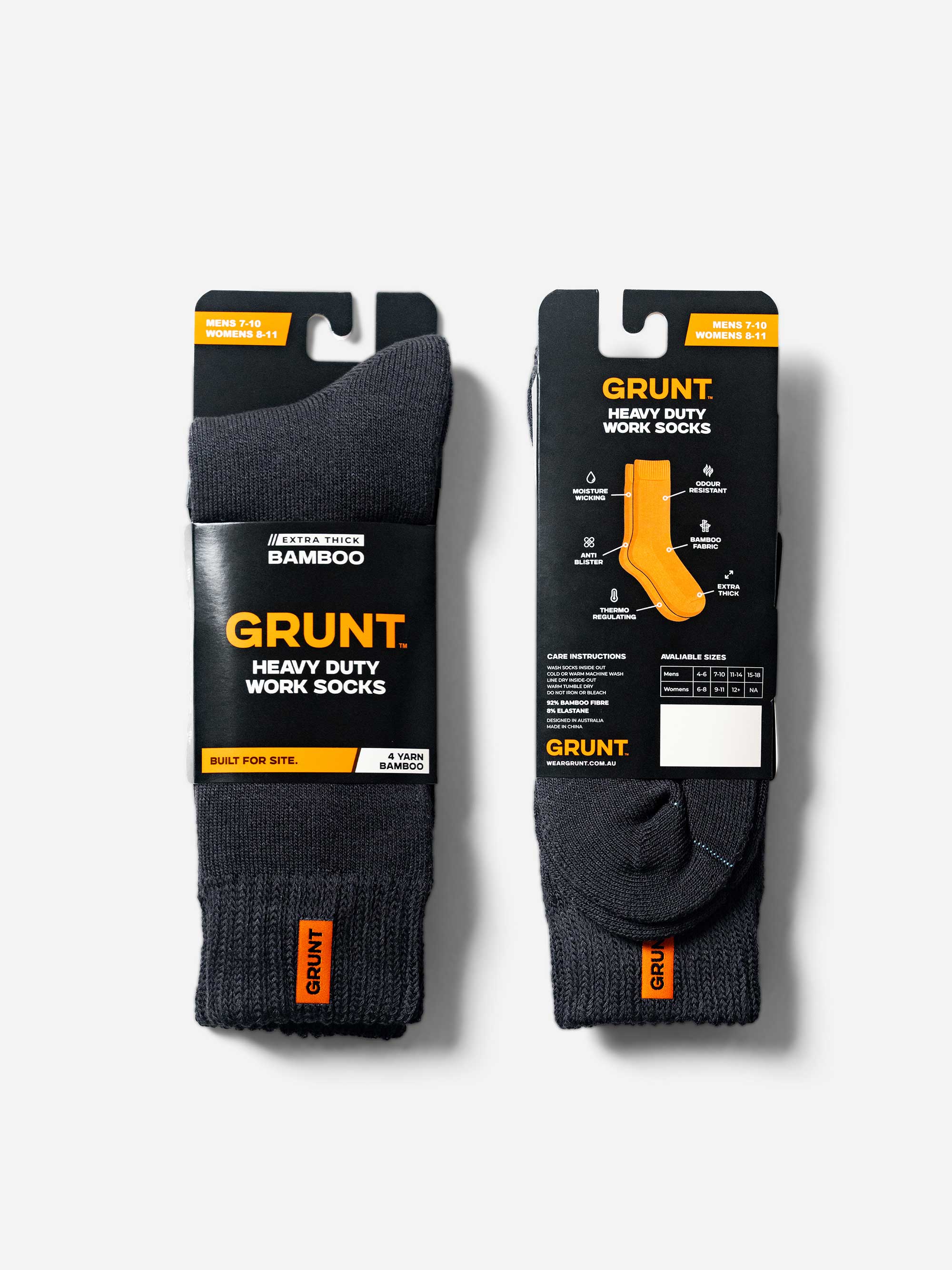 HD-1 // Bamboo Work Socks - Dark grey