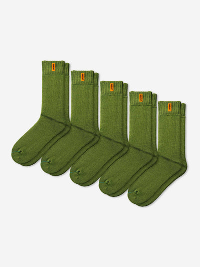 HD-1 // Bamboo Work Socks - Green 5 Pack