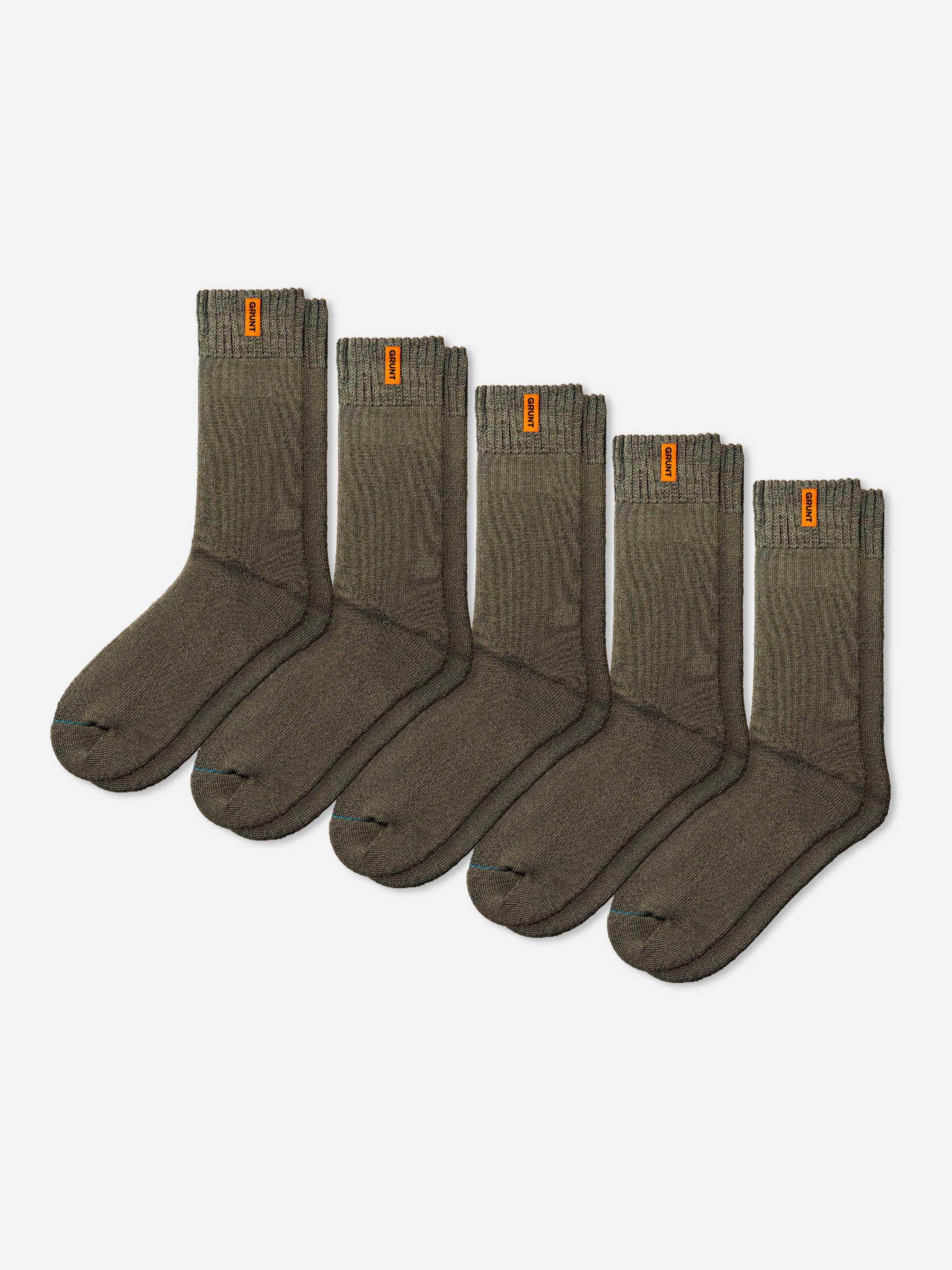 HD-1 // Bamboo Work Socks - Khaki 5 Pack