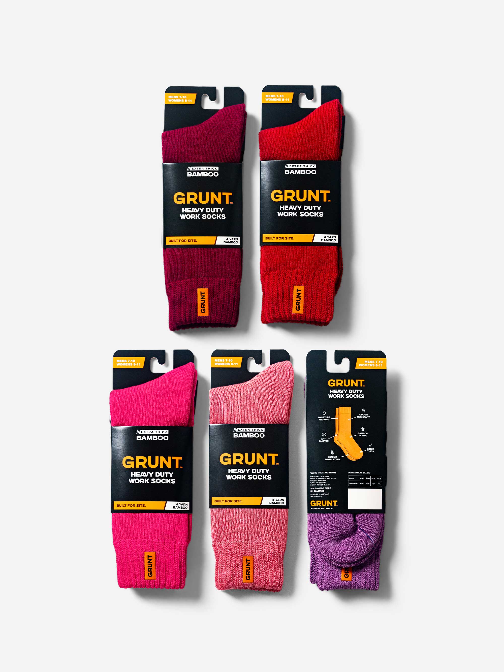 HD-1 // Bamboo Work Socks - Lady Tradie 5 Pack