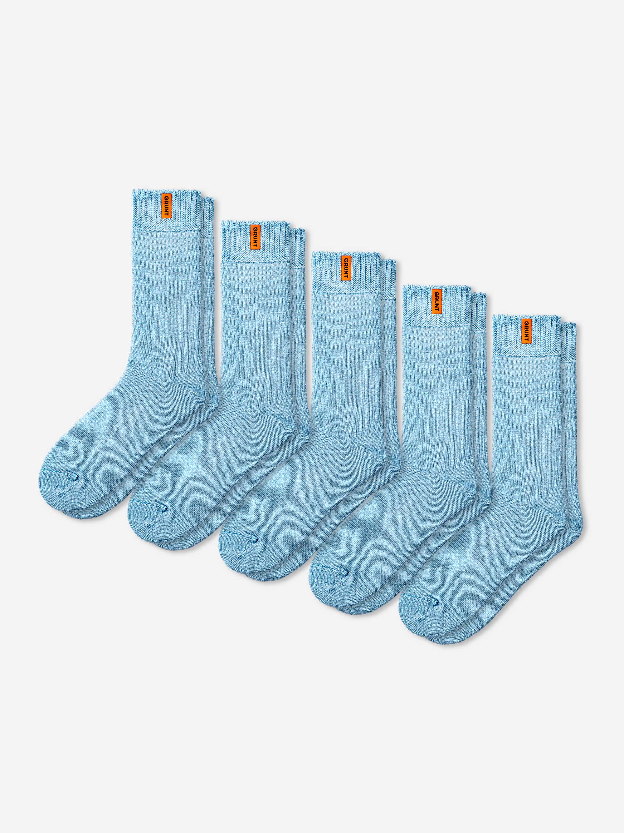 HD-1 // Bamboo Work Socks - Light Blue 5 Pack
