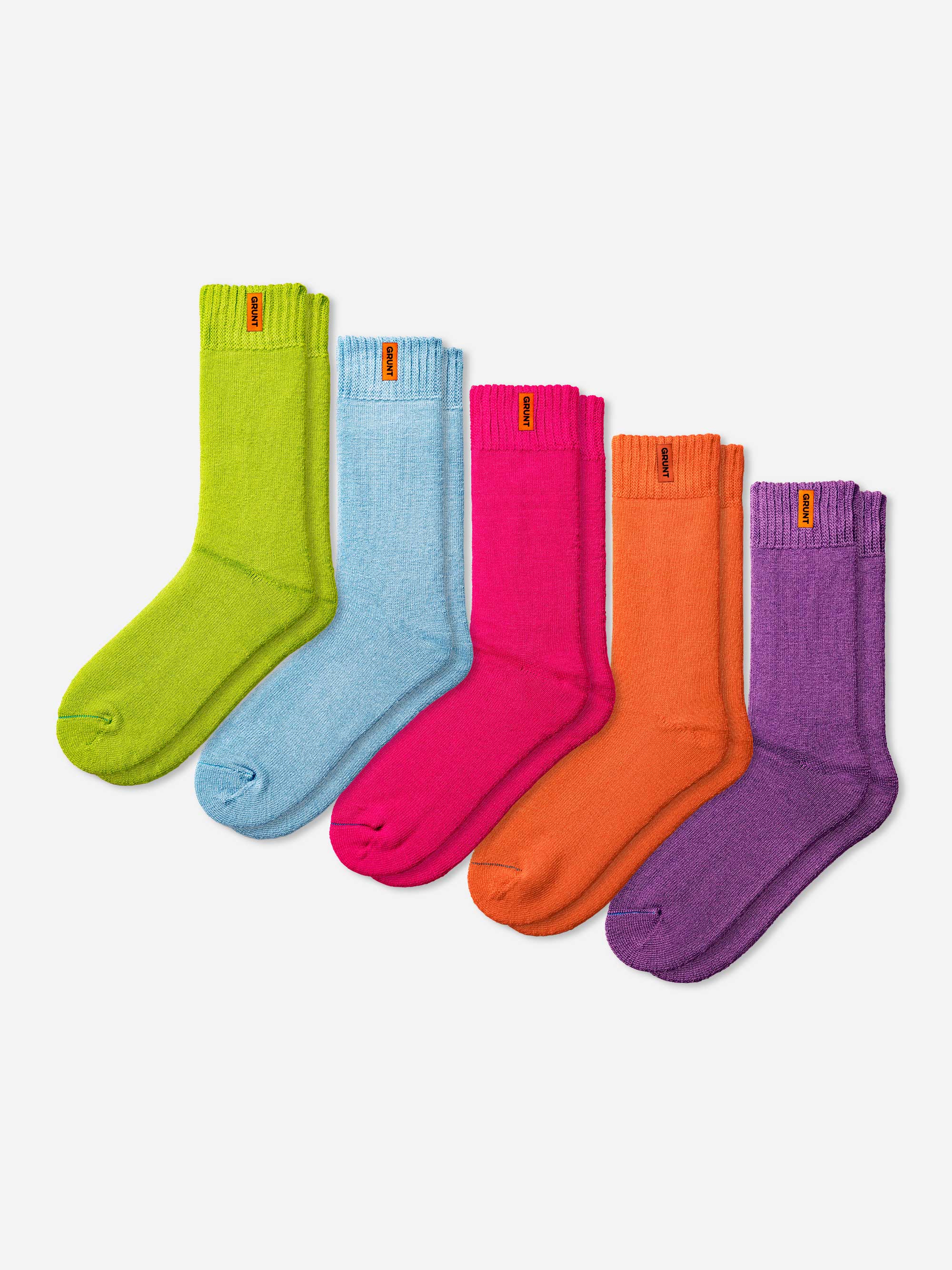HD-1 // Bamboo Work Socks - Neon 5 Pack