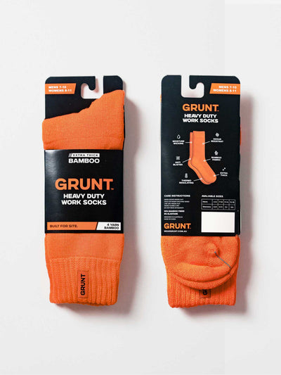 HD-1 // Bamboo Work Socks - Orange 5 Pack