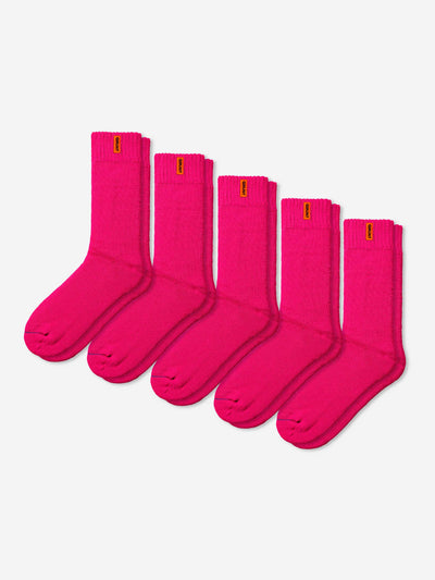 HD-1 // Bamboo Work Socks - Pink 5 Pack