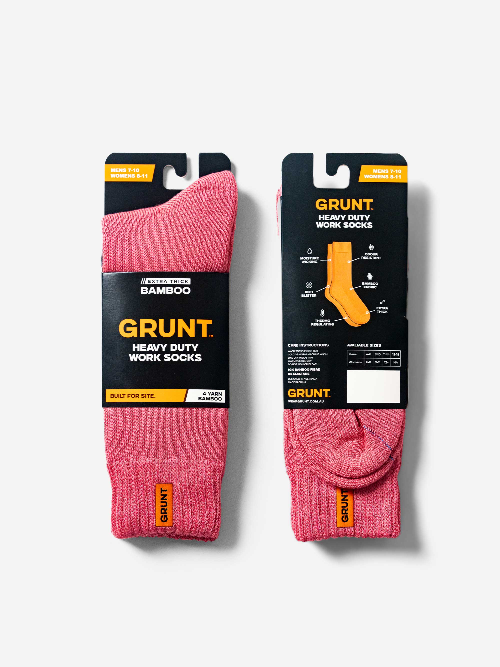 HD-1 // Bamboo Work Socks - Salmon